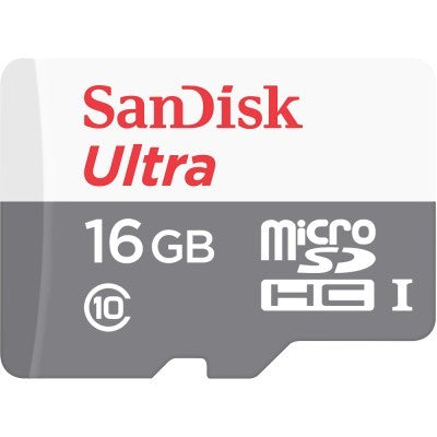 Memoria SanDisk MicroSDHC, 16 GB + Adaptador SD