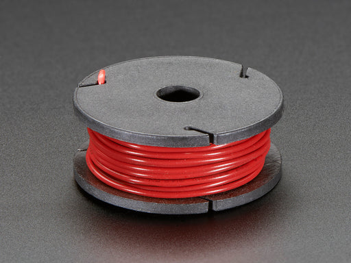 Bobina de alambre de núcleo trenzado - 7.6m - 22 AWG - Rojo