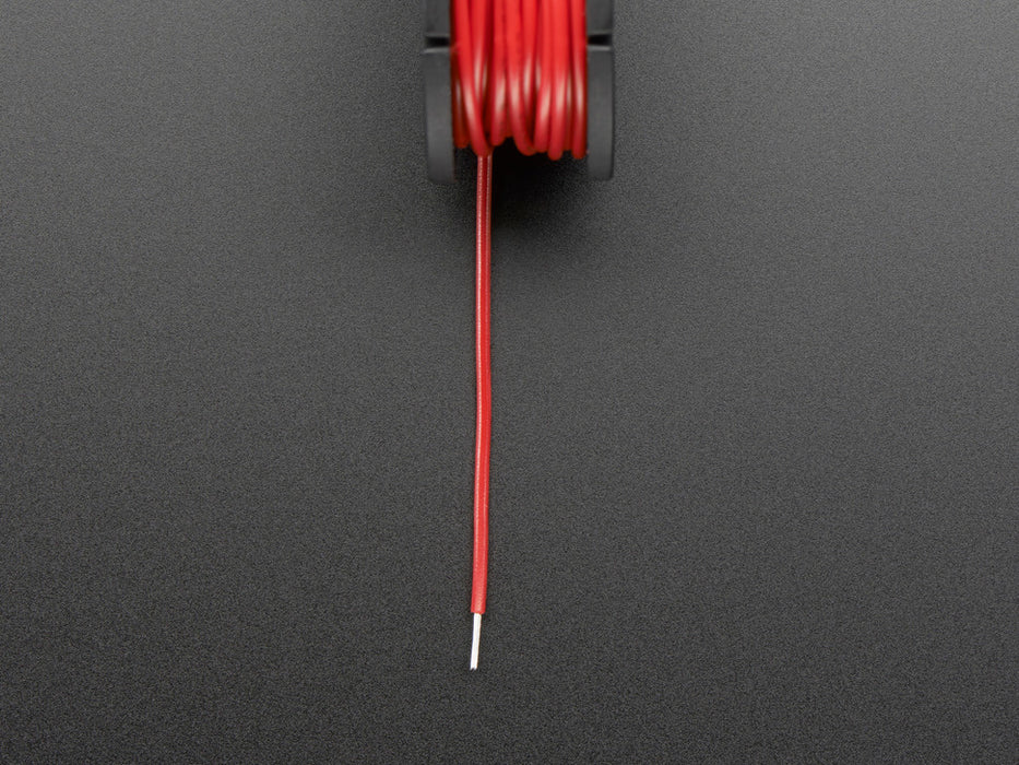 Bobina de alambre de núcleo trenzado - 7.6m - 22 AWG - Rojo