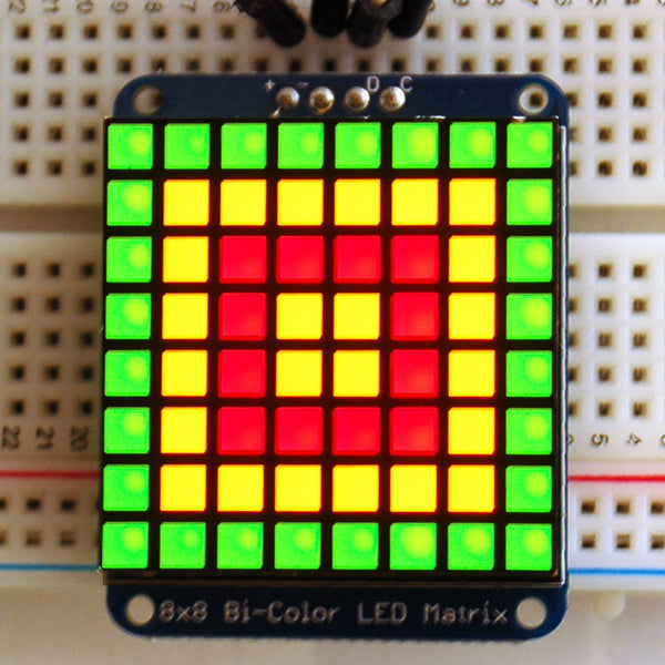 Adafruit Matriz De Leds Bicolor Cuadrado Con Placa I2c— Techmake Solutions 5484