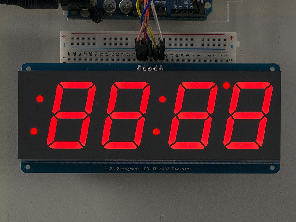 Display 7 Segmentos 4 Dígitos de 1.2  Rojo c/ Backpack I2C